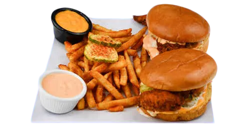 #2 - 2 Chicken Sandos with fries — Nanu's Hot Chicken
